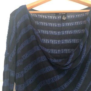 DKNY Jeans - Draped Neck Striped Sweater - M